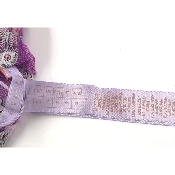 Savage X Fenty Juicy Purple Flower Poppy Print Mod Poppy Lace Teddy Lingerie - Picture 4 of 4